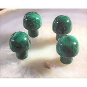 Genuine Malachite Mini Mushroom Carving - Listing is for 1 each -  Random choice